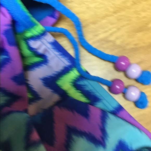 Justice two piece tankini blue neon yellow (14) 💜 - Picture 5 of 8